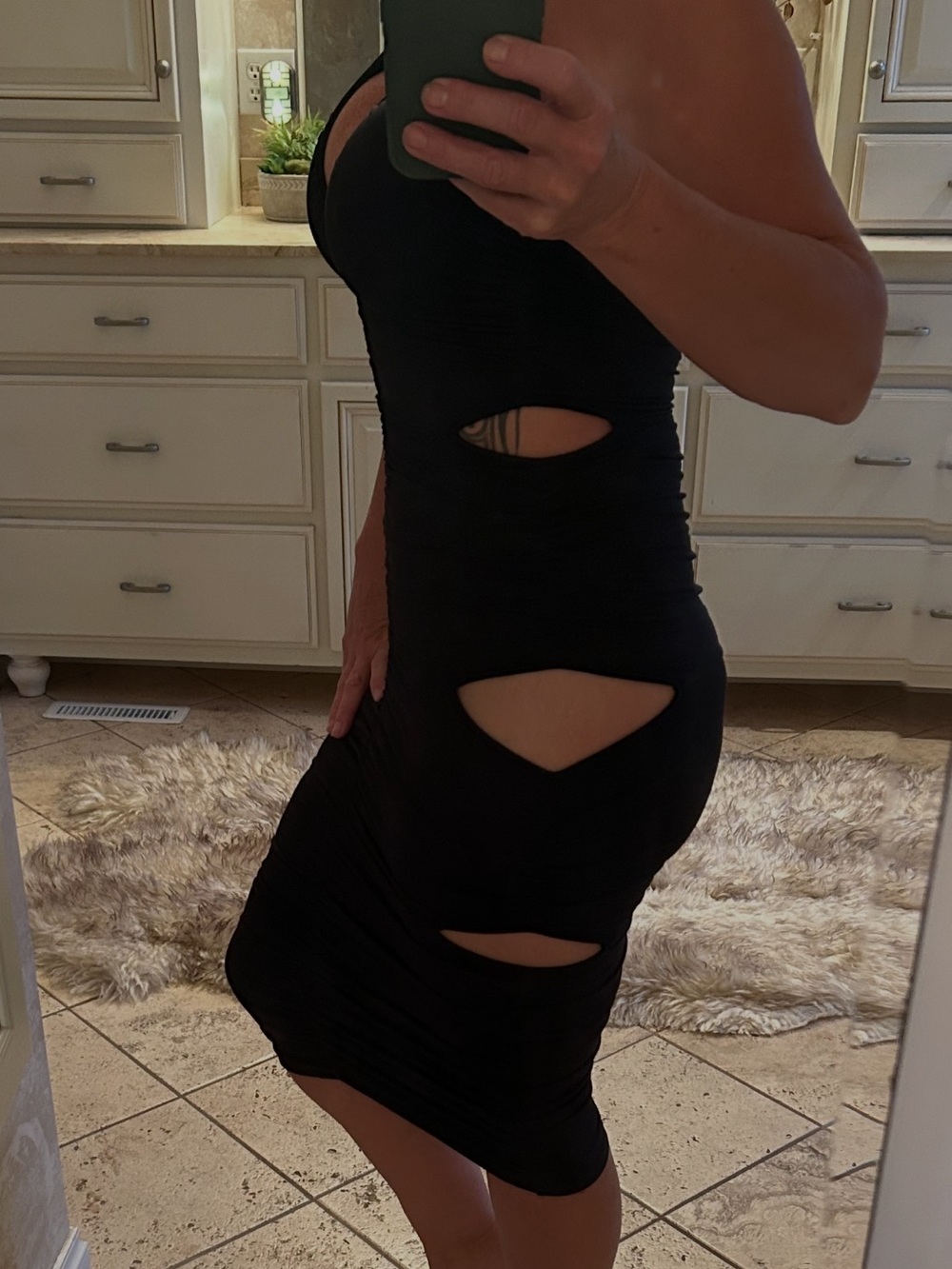 Dress NWOT heavily ruched sides out